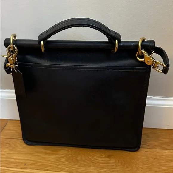 Vintage Black Leather Coach Willis Bag 9927 - Picture 4 of 7